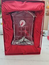 Waterford Crystal Our First Christmas Ornament Pewter Birds in window picture