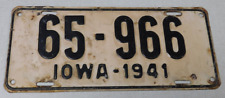 1941 Iowa passenger car license plate picture
