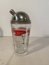 VTG MCM Libbey Barware Coctail Shaker Mixer Recipe Martini Gimlet Negroni Cosmo picture