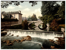 England. Tavistock, Abbey Bridge. Vintage Photochrome by P.Z, Photochrome Zurich picture