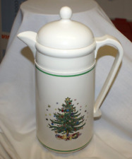 VTG Nikko Thermal Carafe Christmas Tree Coffee Hot Happy Holidays Christmastime picture