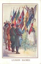 Postcard 1914 France Allied Flags patriotic propaganda WW1 24-5469 picture