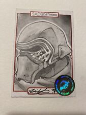 Kylo Ren Sketch Card 1/1 Original  signed Artist Leo Edwin (Star Wars) picture