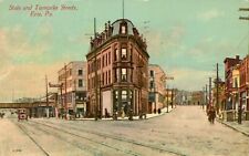 Erie, Pa, State And Turnpike Streets, 1913 Antique Postcard picture