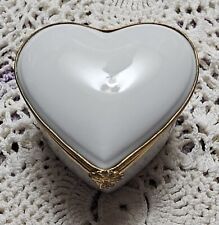 Vintage Trinket Box Heart  Limoges France White  picture