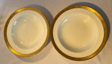 Tiffany & Co. Lenox Porcelain Gold Rimmed Soup Bowls Set Of 2 Antique Rare picture