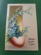 1908 Tucks Series 112 A Happy Easter To You Silver Foil Forget Me Nots picture