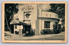 Art Deco District 1944 Al Gaines El Chico Club Miami Beach FL Vintage Postcard picture