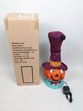 Dept 56 Fiber Optic Light Halloween Party Pumpkin Head Top Hat 2ft Tall picture