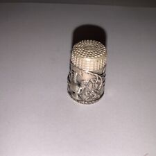 Vintage 925 Sterling Silver  Ornate Sewing Thimble Rare picture