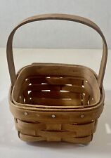 Longaberger Small Berry  Basket 1987 Fixed Handle 5 x 5 in square Sgnd picture