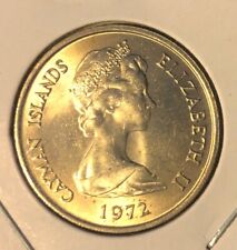 1972 CAYMAN ISLANDS 25 CENTS UNCIRCULATED COIN-24.26MM-KM#4-MINTAGE=350,000 picture