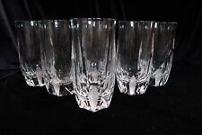 Stunning Lead Crystal Deep Vertical Cut Frosted Lines 6 Tumblers 5 5/8