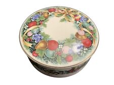 Vintage Mikasa Porcelain Trinket Box “Christmas Bouquet” Fruit Wreath Japan EUC picture