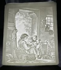 Antique German Porcelain Lithophane PPM 121 Poem Hush New Baby Mom & Children picture