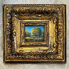 VTG Ornate Gold Frame Decorative Landscape Painting Sotheby’s Gallery Wall picture