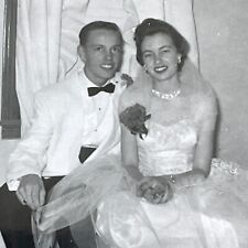 G1 Photograph Couple 1956 Winter Formal Dance Young Man Woman Portrait picture