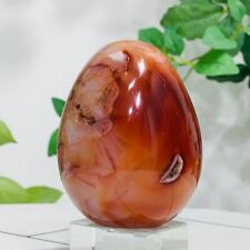 285g Natural Red Agate Crystal Egg Quartz Healing Energy Decoration picture