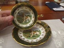 Vintage Regency bone china Springer Spaniel tea cup & saucer , England GOLD trim picture