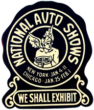 National AUTOMOBILE / AUTO SHOW ~NEW YORK & CHICAGO~ Amazing Poster Stamp,  1920 picture