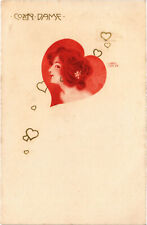 JOZSA CARL PC, LADIES IN HEART COVER, ART NOUVEAU, Vintage Poscard(b48509) picture