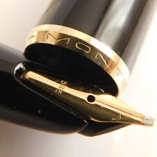 Vintage MONTBLANC No32 Black Fountain Pen Nib Broad Gold 14C Germany 1960s picture