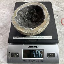 Sparkling Quartz -Calcite Black Geode Mexico   4” X 2.25”   486 grams picture