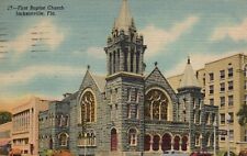 Postcard FL Jacksonville First Baptist Church Posted 1952 Linen Vintage PC J1749 picture