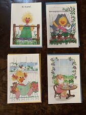 Vintage Suzy's Zoo Visits Greeting Blank Card Spafford Current lot x4 picture