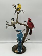 Songbirds of Spring The Danbury Mint -Blue Jay Cardinal Goldfinch Figurine- READ picture