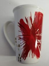 Starbucks 2014 Holiday Coffee Tall Mug 12oz Red White Gold Abstract  picture