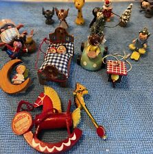 10 + Vintage Lot Ornaments Steinbach Germany Karl Storr? Japan? Wooden picture