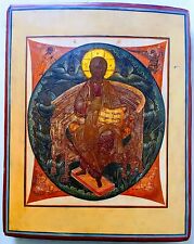 ANTIQUE 18c HAND PAINTED RUSSIAN ICON OF THE CHRIST SAVED IN STRENGH picture