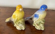 Vintage Ceramic Birds Blue Jay & Canary picture