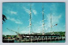 Mystic CT-Connecticut, Mystic Seaport, Boat, Antique, Vintage Souvenir Postcard picture