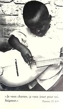Photo of Small Boy Playing Mandolin Psalm Religious French picture