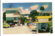The Dolphin motel, Daytona Beach, FL linen postcard picture