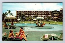 Maui HI-Hawaii Kaanapali Beach Hotel Pool Guests Antique Vintage Postcard picture