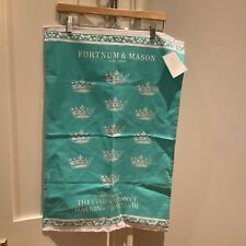 NEW Fortnum Mason King Charles III Coronation Tea Towel with Crowns picture
