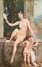 Postcard c1910 Classic artist Risque Sexy woman Child bath TP24-3511 picture
