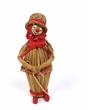 Vintage Woven Twig Straw Show Circus Clown w/ Top Hat & Cane Handmade KOREA 5.5” picture