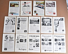 1928 -1948 BURLINGTON ROUTE advertisements x12, CB&Q RR, 12 different ads picture