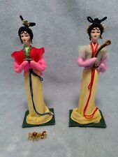 Peking Silk Figure Dolls 2pc Chinese Women China Original Boxes  picture