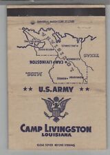Matchbook Cover - Post Card - US Army Camp Livingston, Louisiana picture