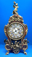 Antique 1840 French Japy Freres Tortoiseshelle Boulle Mantel Clock With Dragons picture