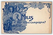 c1905's Davis Mills Great Campaigns Geo Carr Pianist Vintage Antique Postcard picture