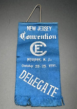 1891 CE CHRISTIAN ENDEAVOR CONVENTION NEW JERSEY DELEGATE RIBBON - L624 picture