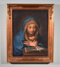 Antique Framed Oil on Canvas Painting of The Virgin Mary Christianity picture