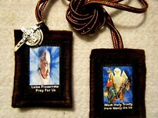 Luisa Piccarreta Most Holy Trinity Brown Scapular 100%Wool Handmade in USA picture