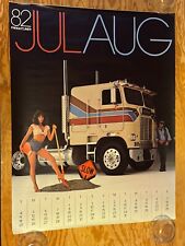 Vintage 1982 Jul Aug FREIGHTLINER Semi Truck Sexy Girl Pin Up 23” x 29 ½” Poster picture
